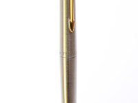 1977 Parker Flighter 180 Brushed Matte Steel & Gold 14K X/M Extra Fine & Medium Fountain Pen In Box