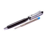 Aurora Ipsilon Black Resin & Chrome Plate Push Upper Body Mechanism Y Shape Clip Ballpoint Pen