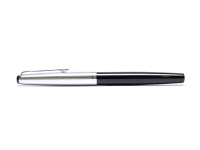 1960s MONTBLANC Monte Rosa Fully Flexible 14K Nib EF to BBB Precious Black Resin & Steel Cap Fountain Pen
