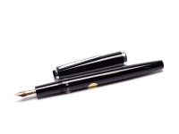 Stunning NOS 1960s Montblanc Monte Rosa Germany Flexible 14K EF Gold Nib Precious Black Resin Fountain Pen