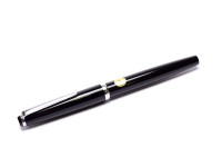 Stunning NOS 1960s Montblanc Monte Rosa Germany Flexible 14K EF Gold Nib Precious Black Resin Fountain Pen