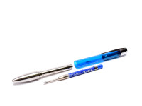 Rare Made in UK 2007 P.I NOS PARKER I.M. Profile XL Vector II Cool Water Crystal Transparent Blue Gel Ballpoint Pen in Box