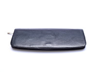 Vintage High Quality Black Genuine Leather Pouch Case for 2 Fountain Ballpoint Pens & Pencils