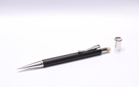 Graf von Faber-Castell Classic Collection Anthracite Resin & Platinum Plated Barleycorn Guilloche Texture 0.7mm Mechanical Pencil in Box