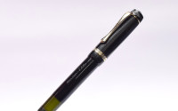 Stunning Original 1930s Obsidian Black Glass Like Celluloid KAWECO ELITE No. 187 F Super Flexible EF to 3B 14K Two Tone Nib Piston Fountain Pen from the "Attic Find"