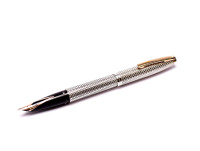 Rare Stunning 1960s Sheaffer Imperial Triumph Touchdown PFM Solid 925 Sterling Silver Fountain Pen 14K EF Flex Gold Nib