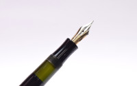 Stunning Original 1930s Obsidian Black Glass Like Celluloid KAWECO ELITE No. 187 F Super Flexible EF to 3B 14K Two Tone Nib Piston Fountain Pen from the "Attic Find"