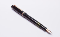 Stunning Original 1930s Obsidian Black Glass Like Celluloid KAWECO ELITE No. 187 F Super Flexible EF to 3B 14K Two Tone Nib Piston Fountain Pen from the "Attic Find"