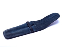 Vintage High Quality Thick Black/Dark Blue Genuine Leather Flip Pouch for 2 Fountain/Ballpoint Pens