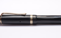 Stunning Original 1930s Obsidian Black Glass Like Celluloid KAWECO ELITE No. 187 F Super Flexible EF to 3B 14K Two Tone Nib Piston Fountain Pen from the "Attic Find"