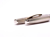 Rare Stunning 1960s Sheaffer Imperial Triumph Touchdown PFM Solid 925 Sterling Silver Fountain Pen 14K EF Flex Gold Nib