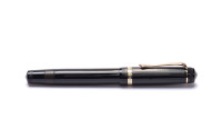 Stunning Original 1930s Obsidian Black Glass Like Celluloid KAWECO ELITE No. 187 F Super Flexible EF to 3B 14K Two Tone Nib Piston Fountain Pen from the "Attic Find"
