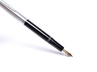 1960s MONTBLANC Monte Rosa Fully Flexible 14K Nib EF to BBB Precious Black Resin & Steel Cap Fountain Pen