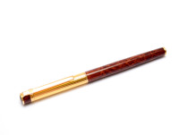 Made in West Germany DIPLOMAT Attache Gold & Brown Leather Lacquer Finish Cartridge Fountain Pen