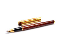 Made in West Germany DIPLOMAT Attache Gold & Brown Leather Lacquer Finish Cartridge Fountain Pen