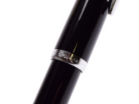 Stunning NOS 1960s Montblanc Monte Rosa Germany Flexible 14K EF Gold Nib Precious Black Resin Fountain Pen