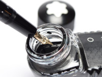 1960s MONTBLANC Monte Rosa Fully Flexible 14K Nib EF to BBB Precious Black Resin & Steel Cap Fountain Pen