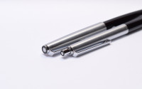 Montblanc Junior 622 &692 Matte Steel & Chrome Trim Cartridge / Converter Fountain & Ballpoint Pen Set In Box & Papers