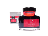 NOS Vintage Rare 1999 PARKER QUINK RED Rouge Fountain Pen Glass Bottled Ink 57ml 1.9fl oz Made in France