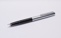 Montblanc Junior 622 &692 Matte Steel & Chrome Trim Cartridge / Converter Fountain & Ballpoint Pen Set In Box & Papers