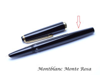 Vintage Black Resin Montblanc Monte Rosa Fountain Pen Body Barrel & Piston Unit Part Spare Repair