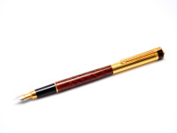 Made in West Germany DIPLOMAT Attache Gold & Brown Leather Lacquer Finish Cartridge Fountain Pen