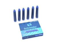  BLUE Schneider 6 Pack Ink Cartridges 6603 Short Standard International Size Made in Germany (Fit Most Vintage/New Fountain Pens)