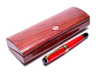 1994 Limited Edition Coral/Marble 1858/7500 Red Aurora Optima 75 Year Anniversary Edition 18K M Nib Fountain Pen