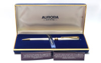 Vintage 1990s Flagship Aurora Magellano 925 Solid Sterling Silver Made in Italy Ballpoint Pen in Box with New Refill