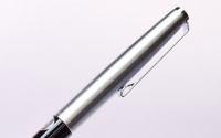 Montblanc Junior 622 &692 Matte Steel & Chrome Trim Cartridge / Converter Fountain & Ballpoint Pen Set In Box & Papers