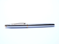 1990s CROSS Townsend Made in USA Steel Chrome & Gold Fountain Pen