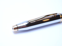 1990s CROSS Townsend Made in USA Steel Chrome & Gold Fountain Pen