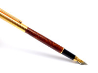 Made in West Germany DIPLOMAT Attache Gold & Brown Leather Lacquer Finish Cartridge Fountain Pen