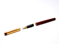 Made in West Germany DIPLOMAT Attache Gold & Brown Leather Lacquer Finish Cartridge Fountain Pen