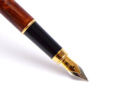 Made in West Germany DIPLOMAT Attache Gold & Brown Leather Lacquer Finish Cartridge Fountain Pen