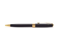 Parker Sonnet Black Lacquer & Gold Plated Trims Ballpoint Pen Made in France