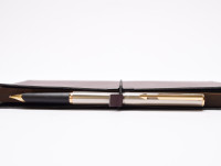 NOS 1982 Made in USA Parker Arrow Flighter DeLuxe Matte Brushed Stainless Steel & Gold Fountain Pen in Box