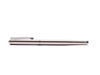 Rare Vintage Spanish INOXCROM F Fine Nib Polished Stainless Steel Fountain Pen 