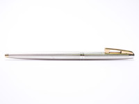 Rare 1960s SHEAFFER Imperial Lady Solid 925 Sterling Silver & Gold Barleycorn Pattern Ballpoint Pen