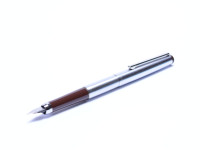 1980s East Germany GARANT DOKAR EF Nib Matte Stainless Steel & Brown Cartridge Fountain Pen