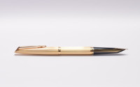 Stunning 1960 Waterman C/F (CF) Gold Plated "Plaque OR G" First Cartridge Filler 18K EF Gold Nib Fountain & Ballpoint Pen Set In Box with Original Converter