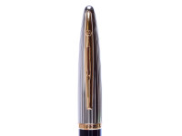 Waterman Carene/CARÈNE Deluxe GT Silver 23K Gold & Black Lacquer M Medium 18K Nib Fountain Pen Made in France