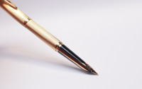 Stunning 1960 Waterman C/F (CF) Gold Plated "Plaque OR G" First Cartridge Filler 18K EF Gold Nib Fountain & Ballpoint Pen Set In Box with Original Converter