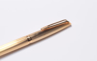 Stunning 1960 Waterman C/F (CF) Gold Plated "Plaque OR G" First Cartridge Filler 18K EF Gold Nib Fountain & Ballpoint Pen Set In Box with Original Converter