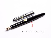 Vintage Black Resin Montblanc Monte Rosa 402 SG Fountain Pen Body Barrel & Piston Unit Part Spare Repair 