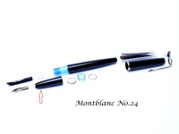 Vintage Black Resin Montblanc No. 24 Fountain Pen Hooded Section Shell Part Spare Repair