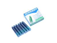 New Schneider GREEN 6 Pack Ink Cartridges Standard International Size Made in Germany (Fit Most Vintage/New Fountain Pens)