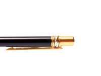 Must de Cartier Trinity Ring Balck Lacquer 18K Gold Plated Trimmings Twist Mechanism Ballpoint Pen 