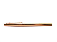 1970s Original First Series Caran d'Ache MADISON All Gold Plated 14K Flex Nib Fountain Ballpoint Pen & Mechanical Pencil Set In Box