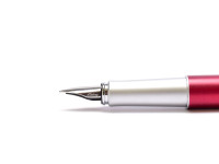 Beautiful New NOS 2000s Lady Rotring Freeway Rubin Red Aluminium Body Matte Satin Finish F Fine Nib Fountain Pen In Box